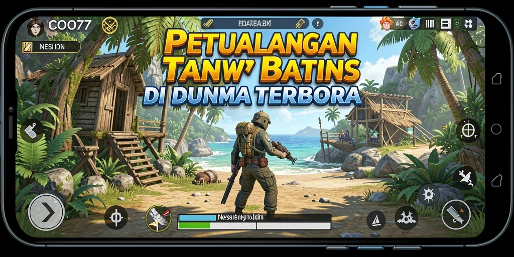 Screenshot menampilkan pemain menjelajahi dunia besar dalam COO77.