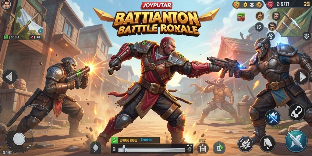 Tampilan gameplay seru di JOYPUTAR, pertempuran sengit Battle Royale.