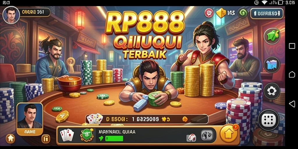 Screenshot utama RP888 menampilkan gameplay seru QiuQiu.